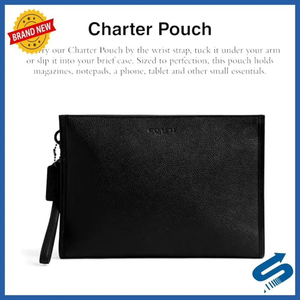Leather Travel Pouch with Wrist Strap, Credit Card Slots, 12x8.5 Inch